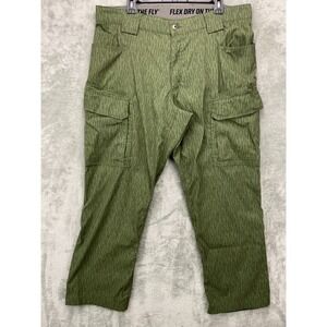 Duluth Flex Dry On The Fly Men's Cargo Pants 38x30 Green Camo Utility Workwear